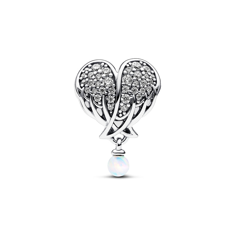 Sparkling Angel Wings & Heart Charm