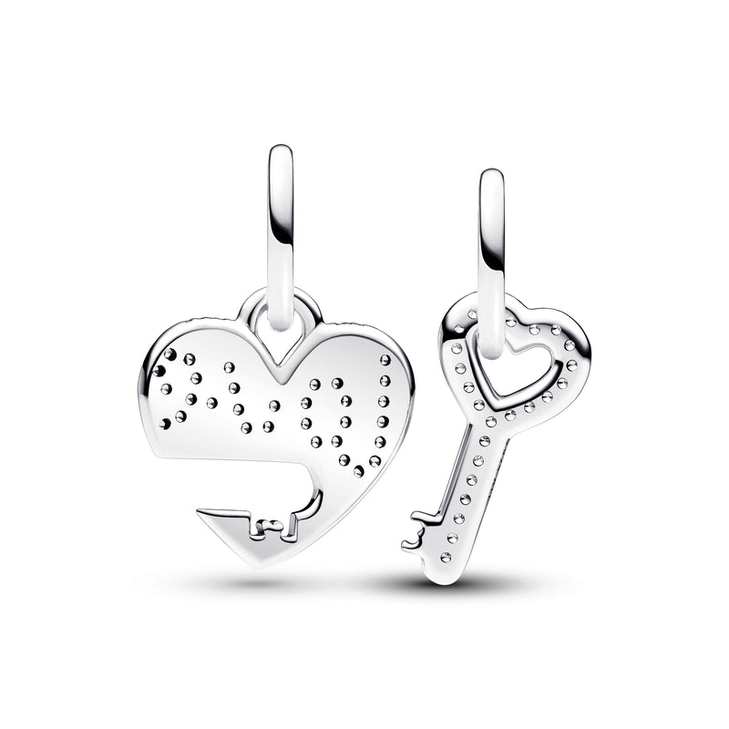 Splittable Heart & Key Dangle Charm