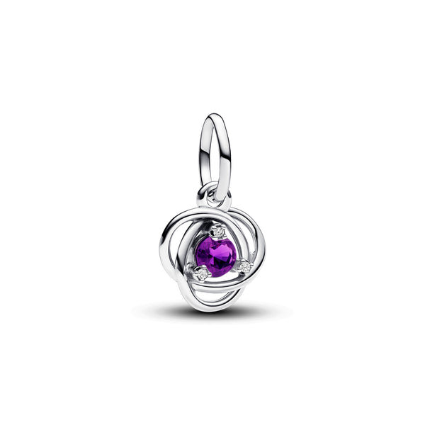 February Purple Eternity Circle Dangle Charm