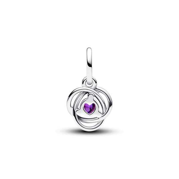 February Purple Eternity Circle Dangle Charm