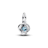 March Sea Aqua Blue Eternity Circle Dangle Charm