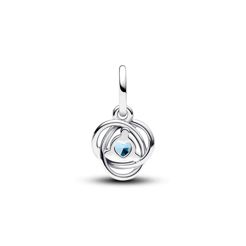 March Sea Aqua Blue Eternity Circle Dangle Charm