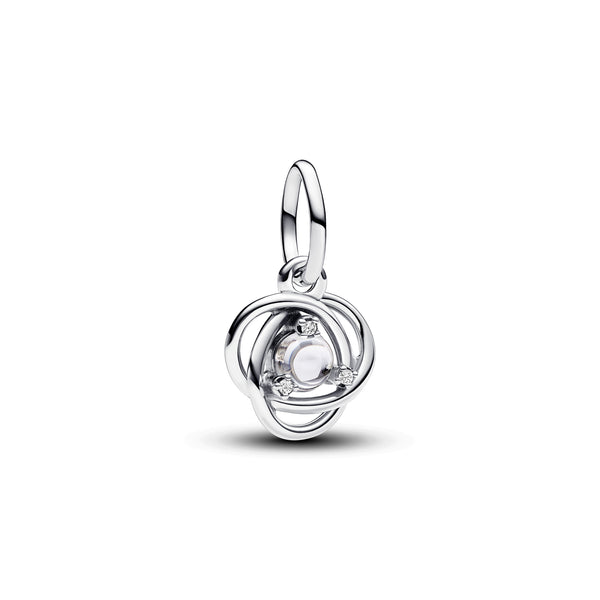 April Clear Eternity Circle Dangle Charm