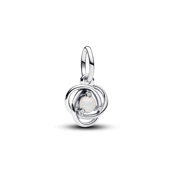 June White Eternity Circle Dangle Charm