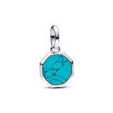 Turquoise-colored Engravable Mini Medallion Charm