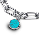 Turquoise-colored Engravable Mini Medallion Charm