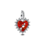 Spinnable Arrow Heart Dangle Charm