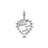 Spinnable Arrow Heart Dangle Charm