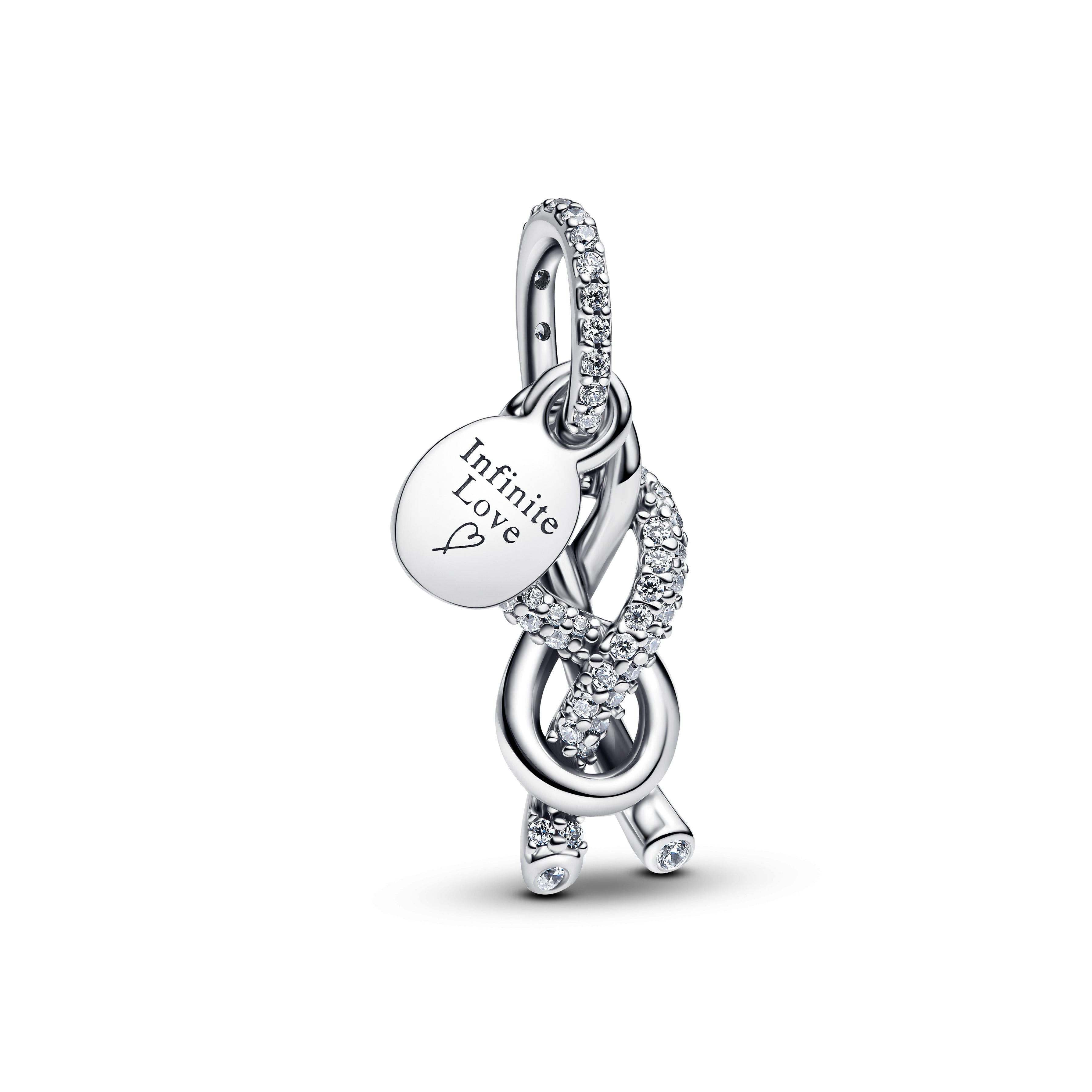 Pavé Infinity Knot Dangle Charm