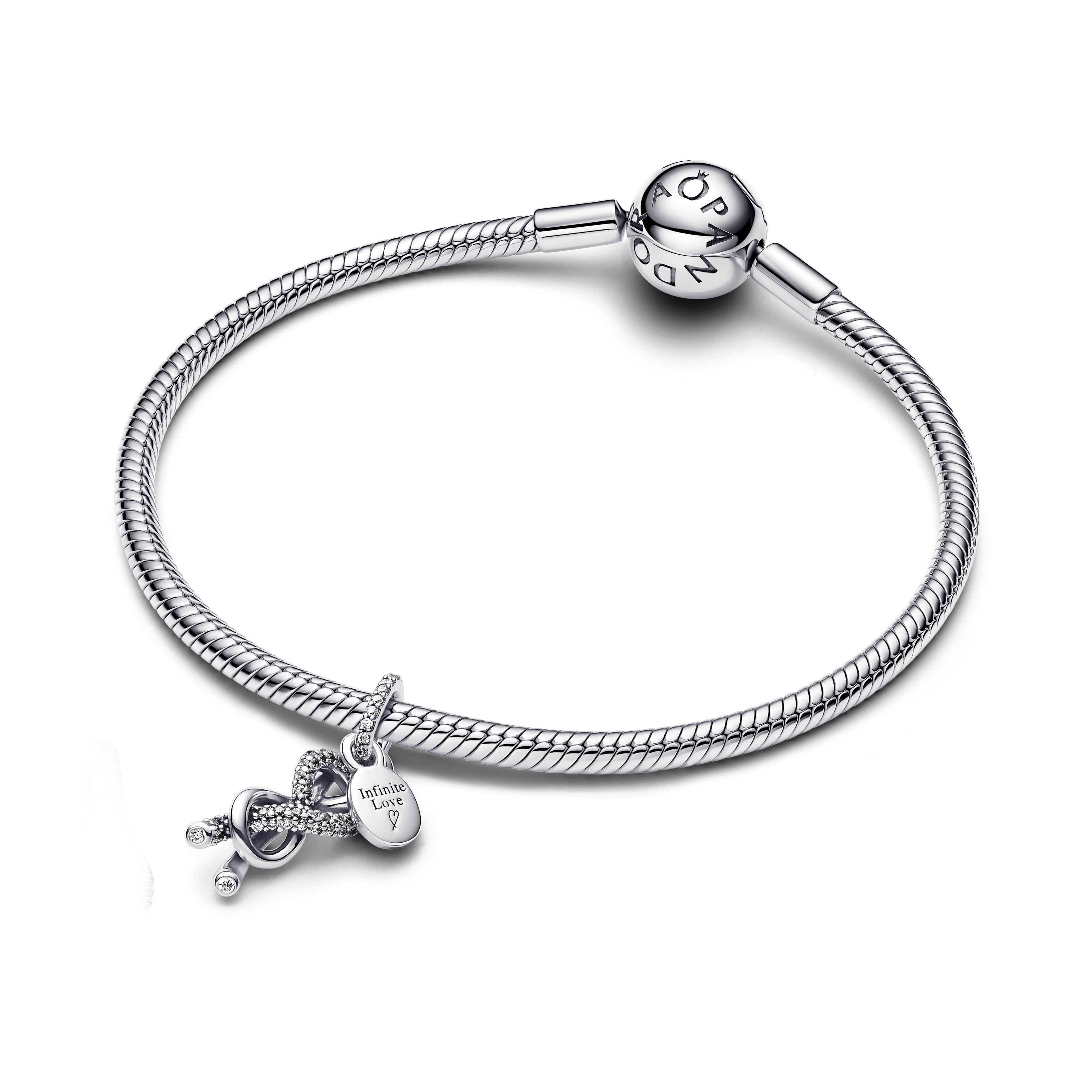 Pavé Infinity Knot Dangle Charm