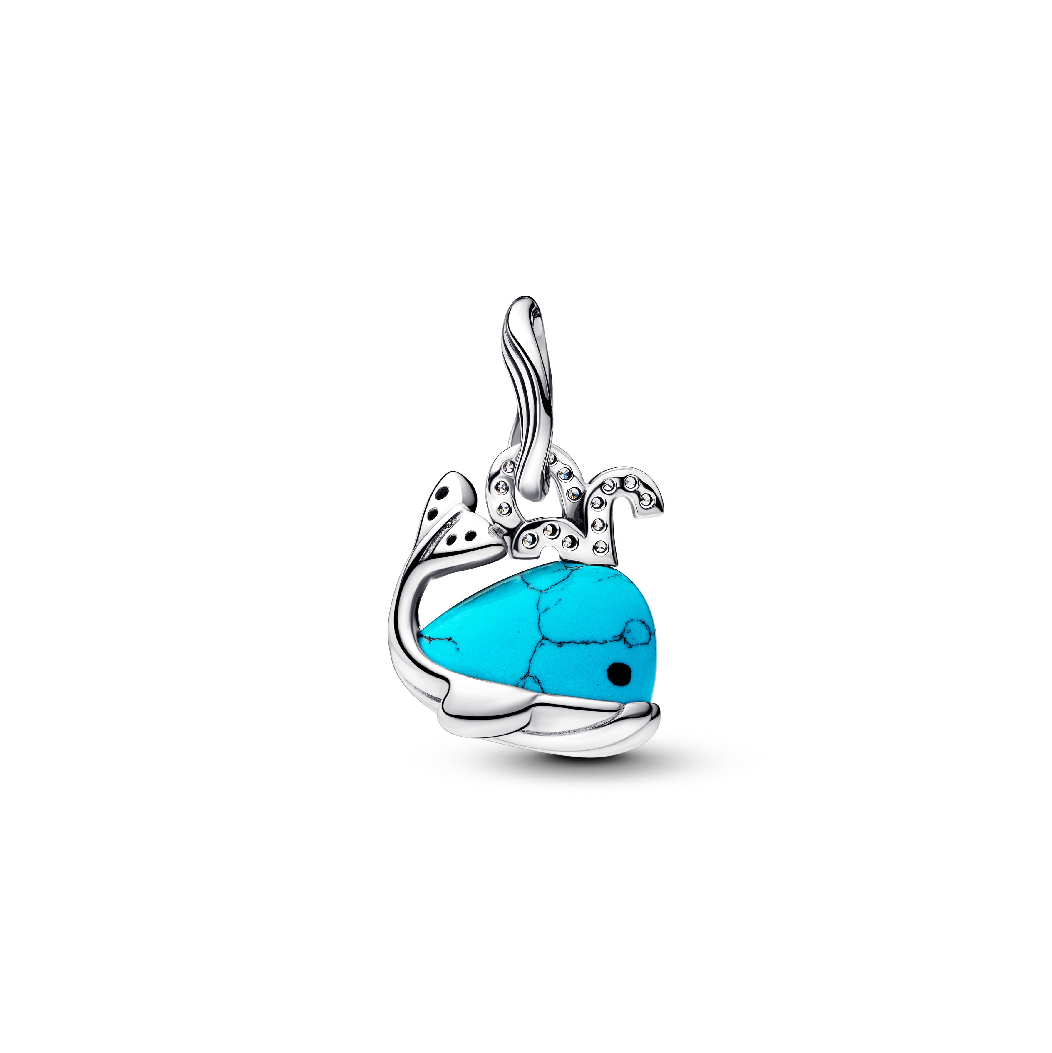 Turquoise-colored Whale Dangle Charm