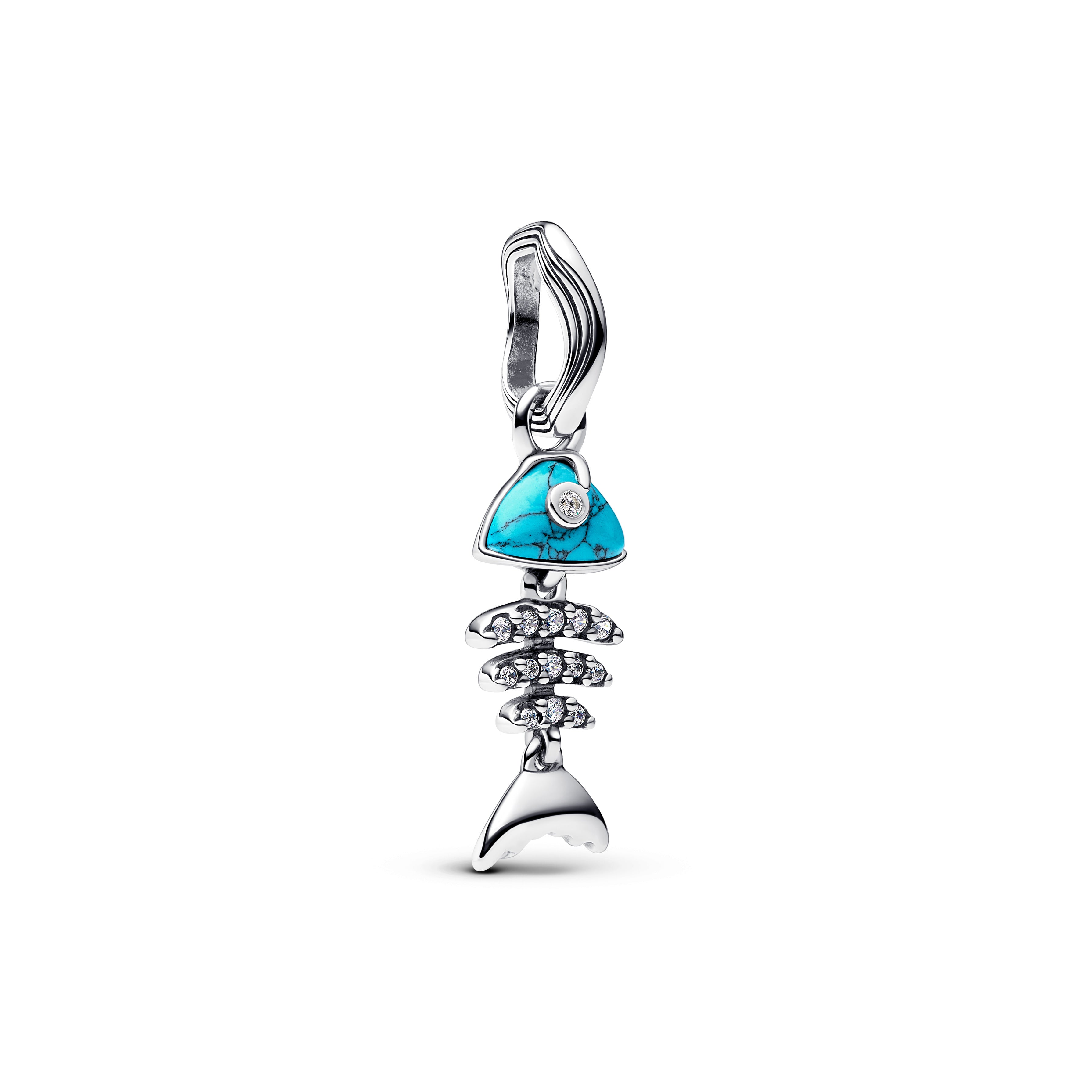 Turquoise-colored Fishbone Dangle Charm
