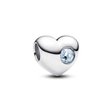 Engravable Sea Aqua Blue Stone Heart Charm