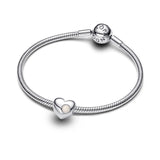 Engravable White Stone Heart Charm