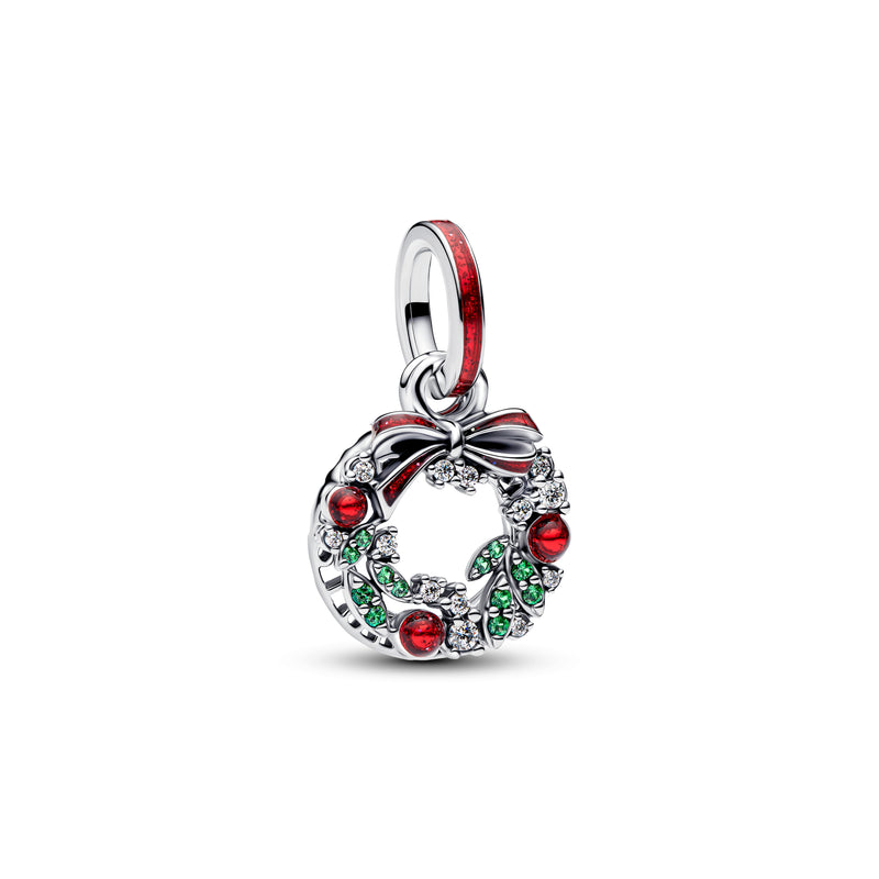 Holiday Wreath Double Dangle Charm