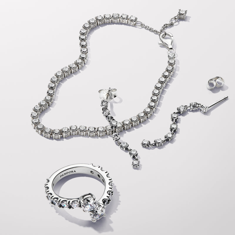Sparkling Overlapping Band Ring
