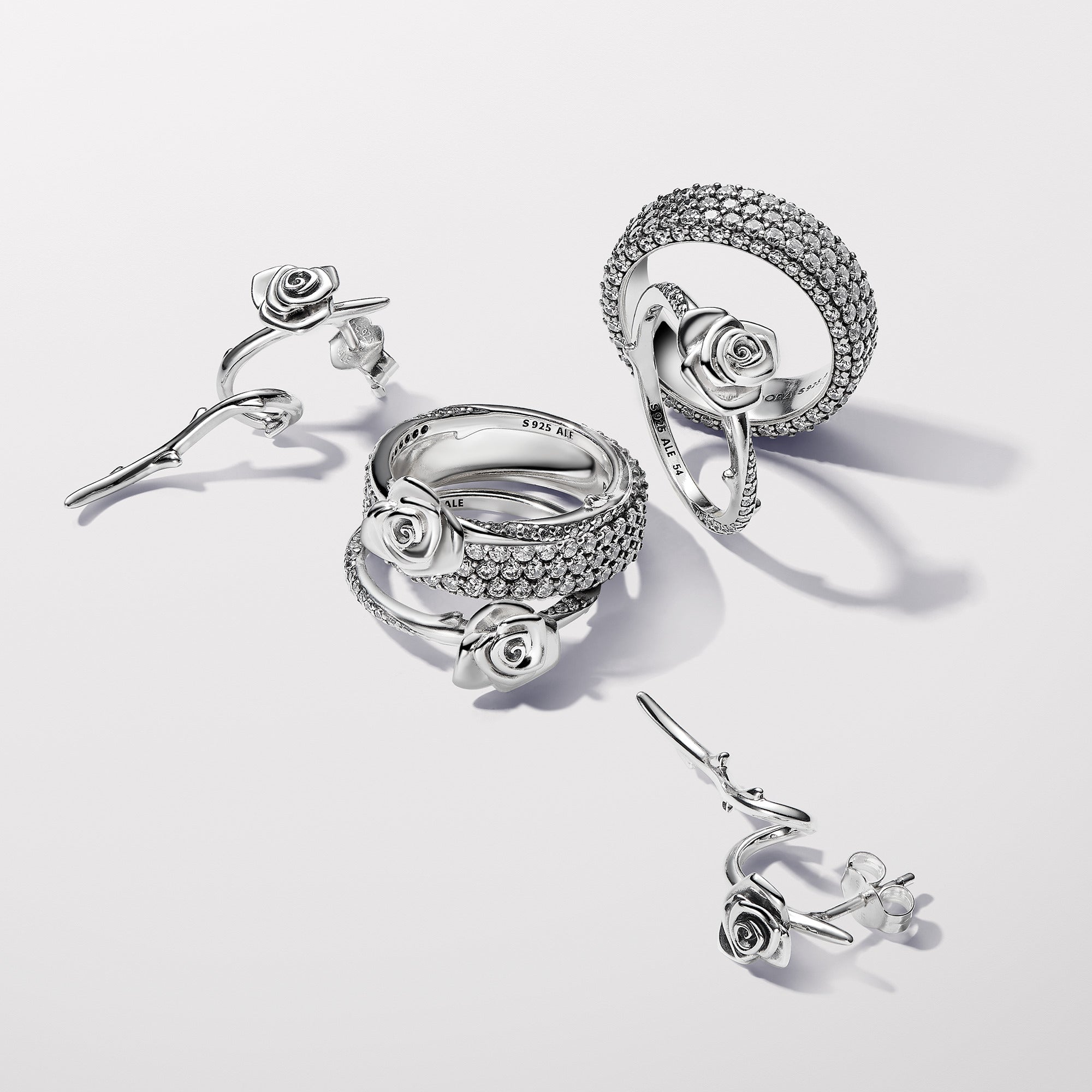 Blooming Rose Curve Needle Earrings