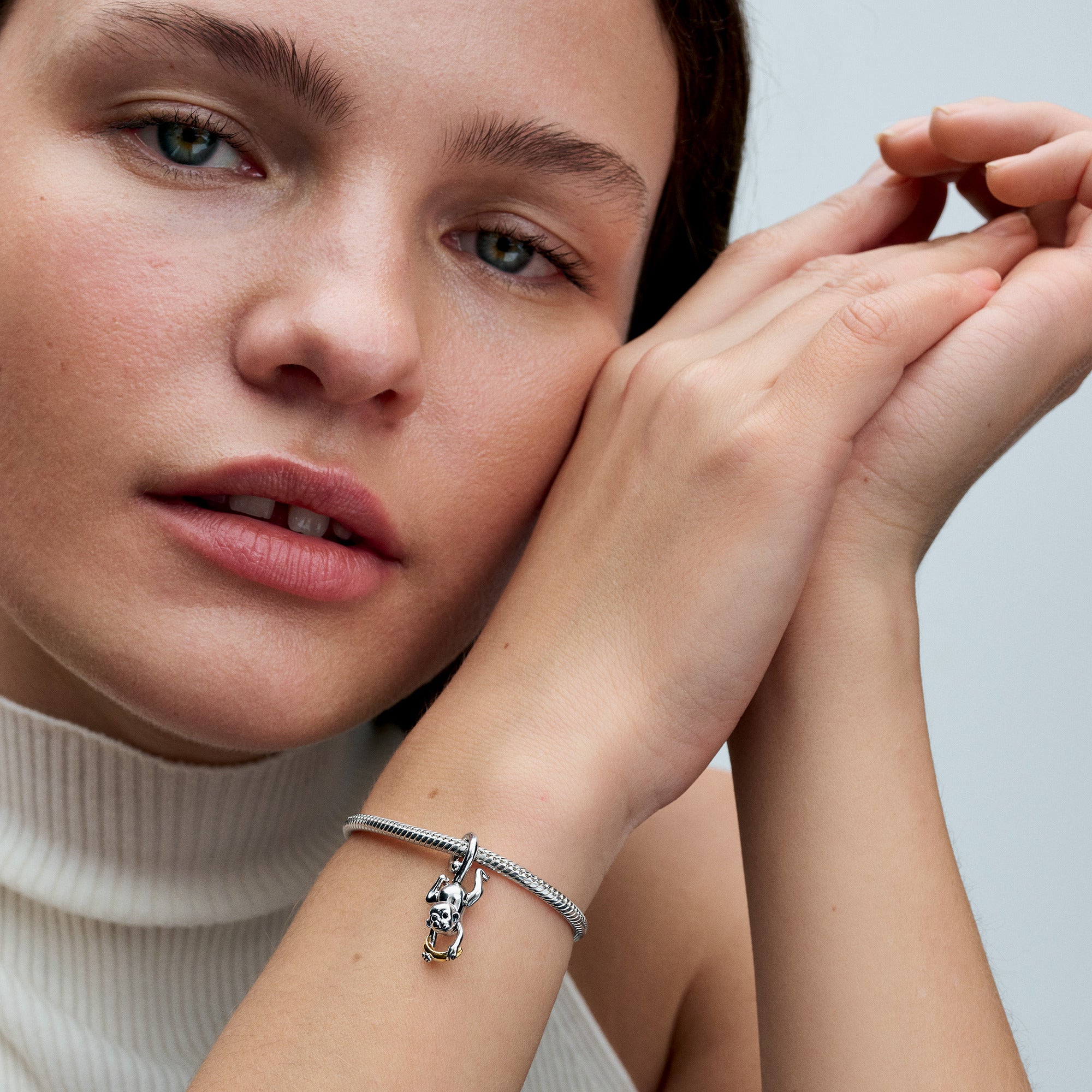 Two-tone Movable Monkey Dangle Charm