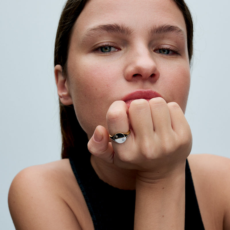 Pandora ME Halved Enamel Signet Ring