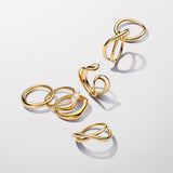 Organically Shaped Triple Band Open Ring