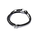 Pandora Moments Brown Braided Double Leather Bracelet