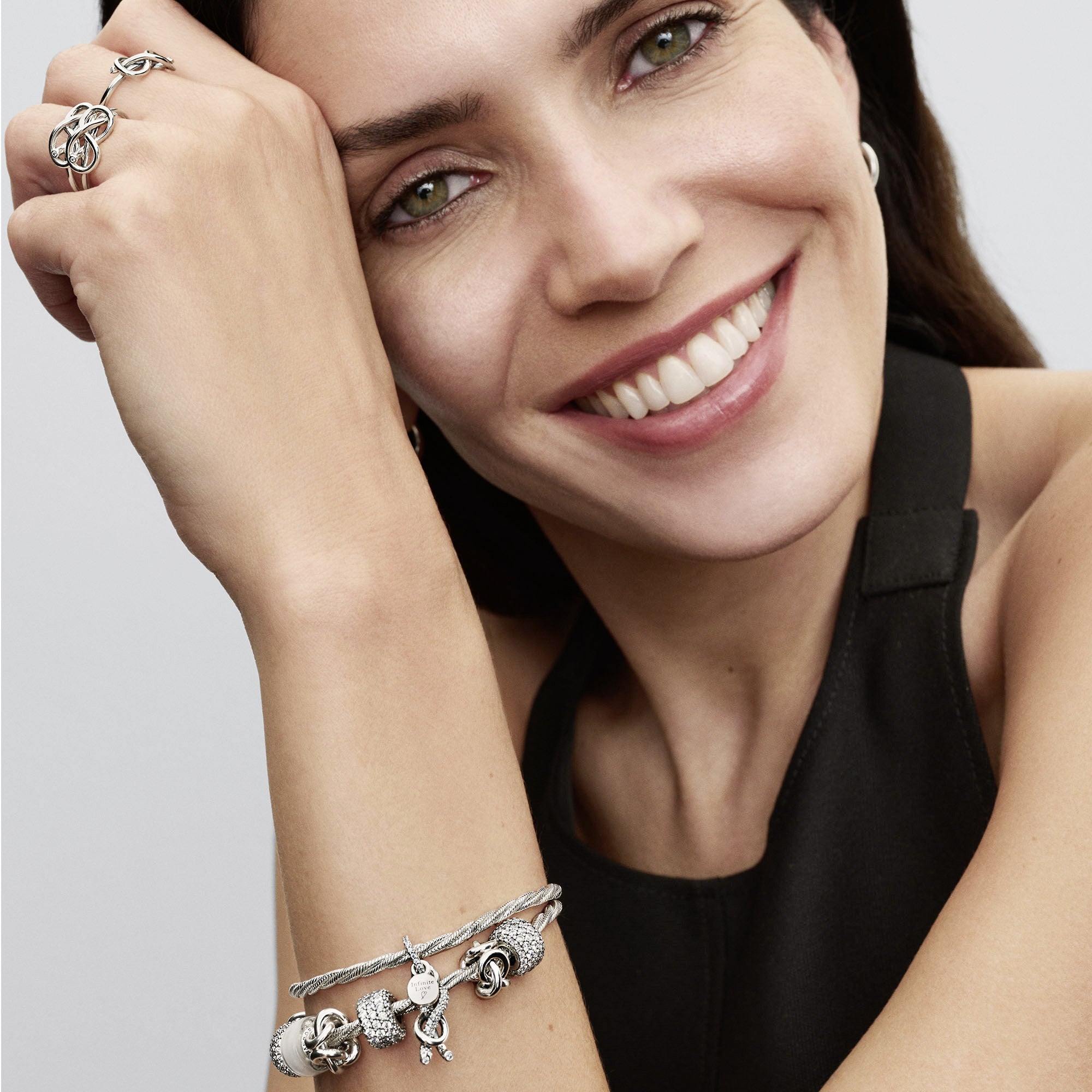 Pavé Infinity Knot Dangle Charm