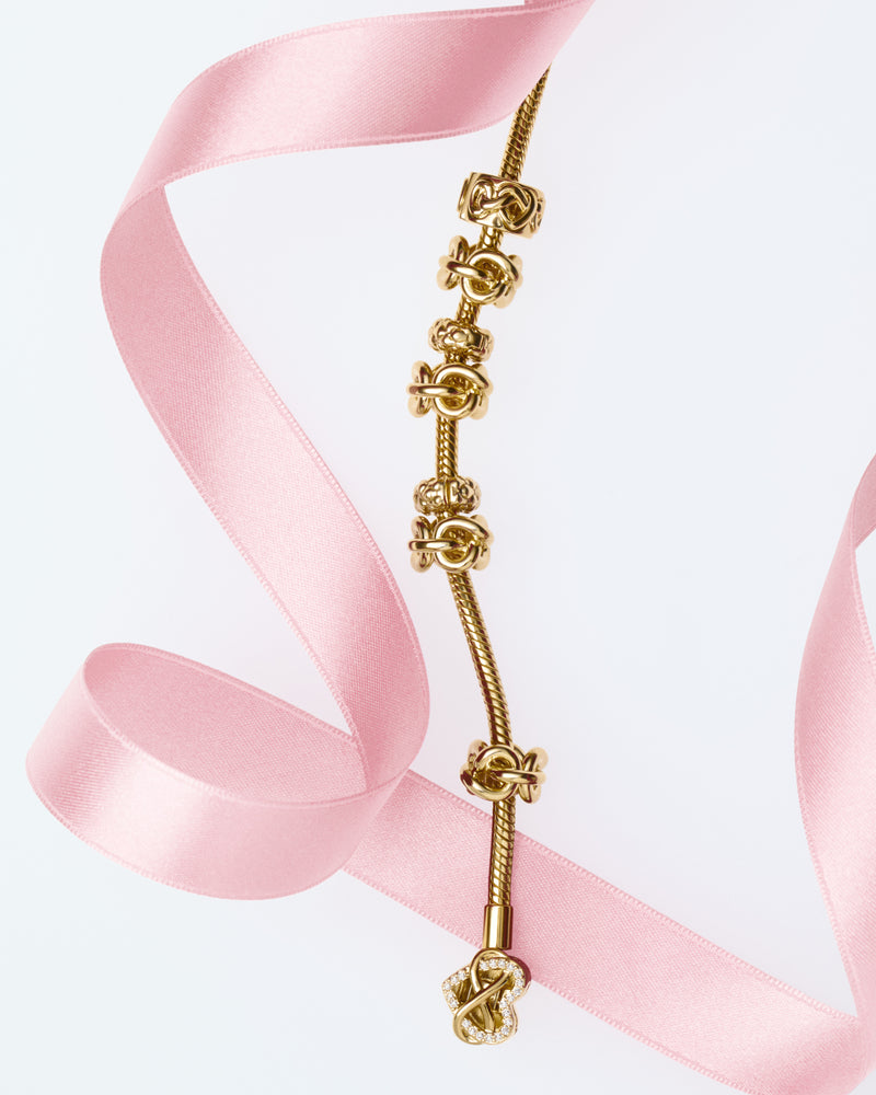 Sparkling Infinity Heart Clasp Snake Chain Bracelet