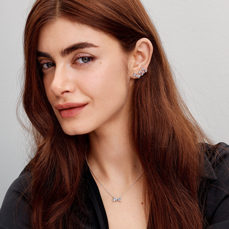 Sparkling Bow Stud Earrings