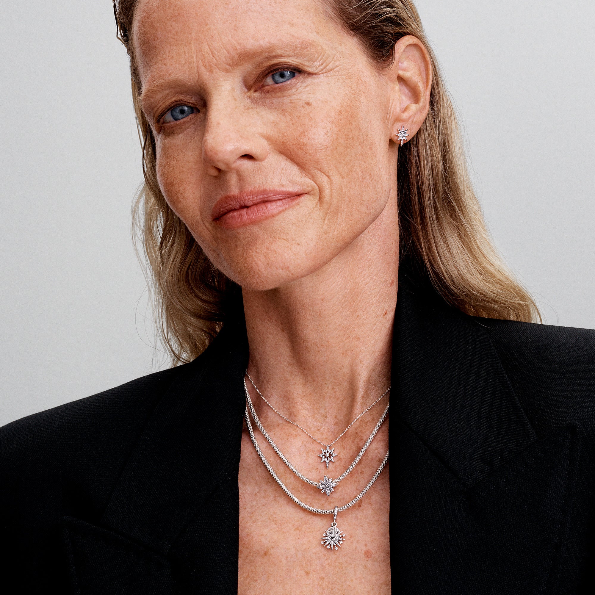 Sparkling North Star Stud Earrings