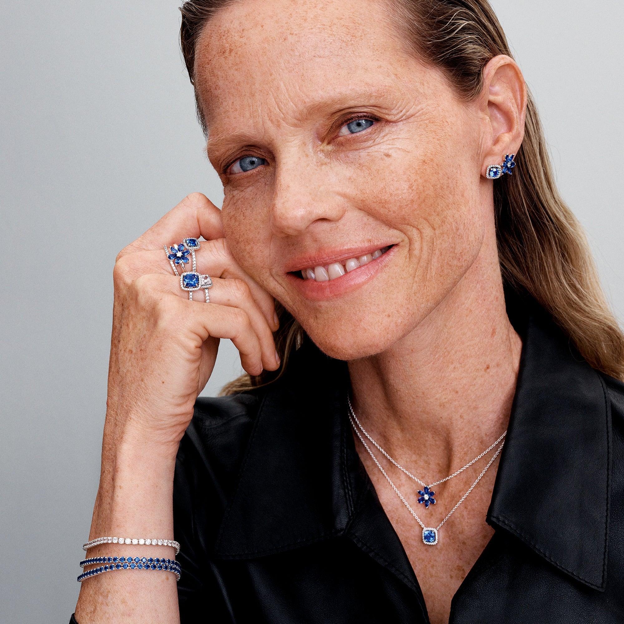 Sparkling Blue Tennis Bracelet