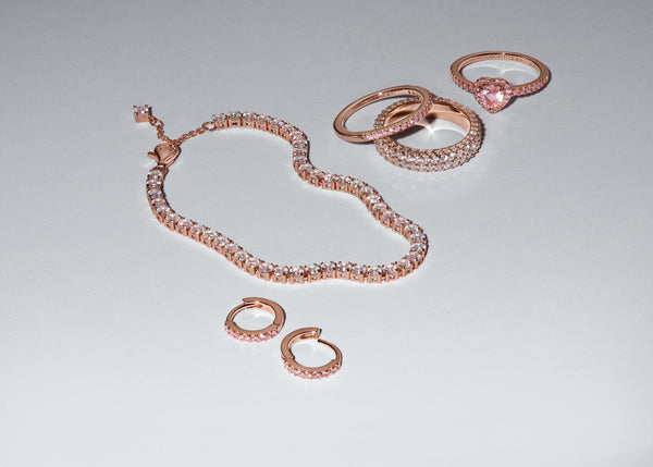 Sparkling Pink Huggie Hoop Earrings