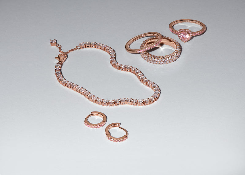Sparkling Pink Huggie Hoop Earrings