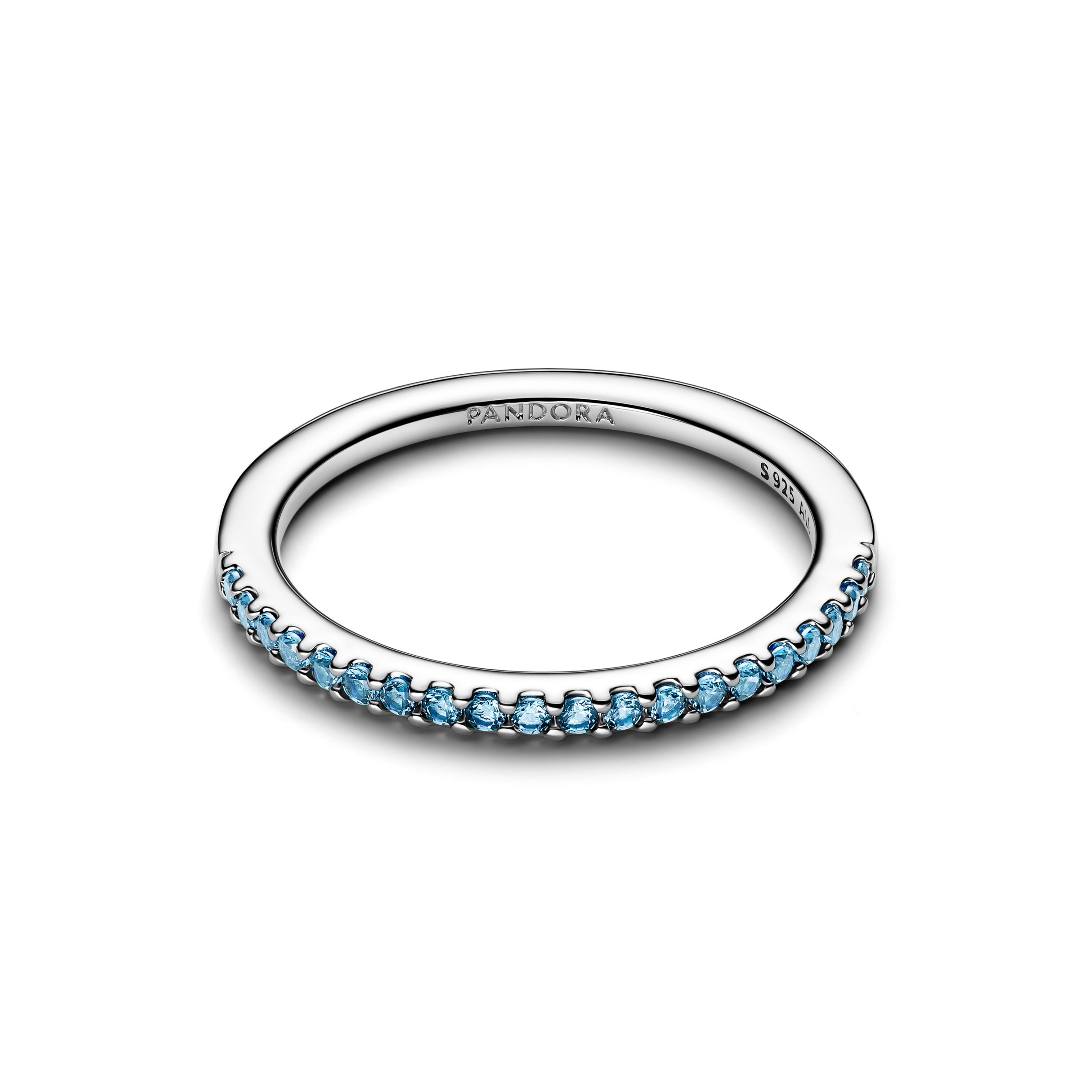 Sparkling Aquamarine Half-Eternity Band Ring