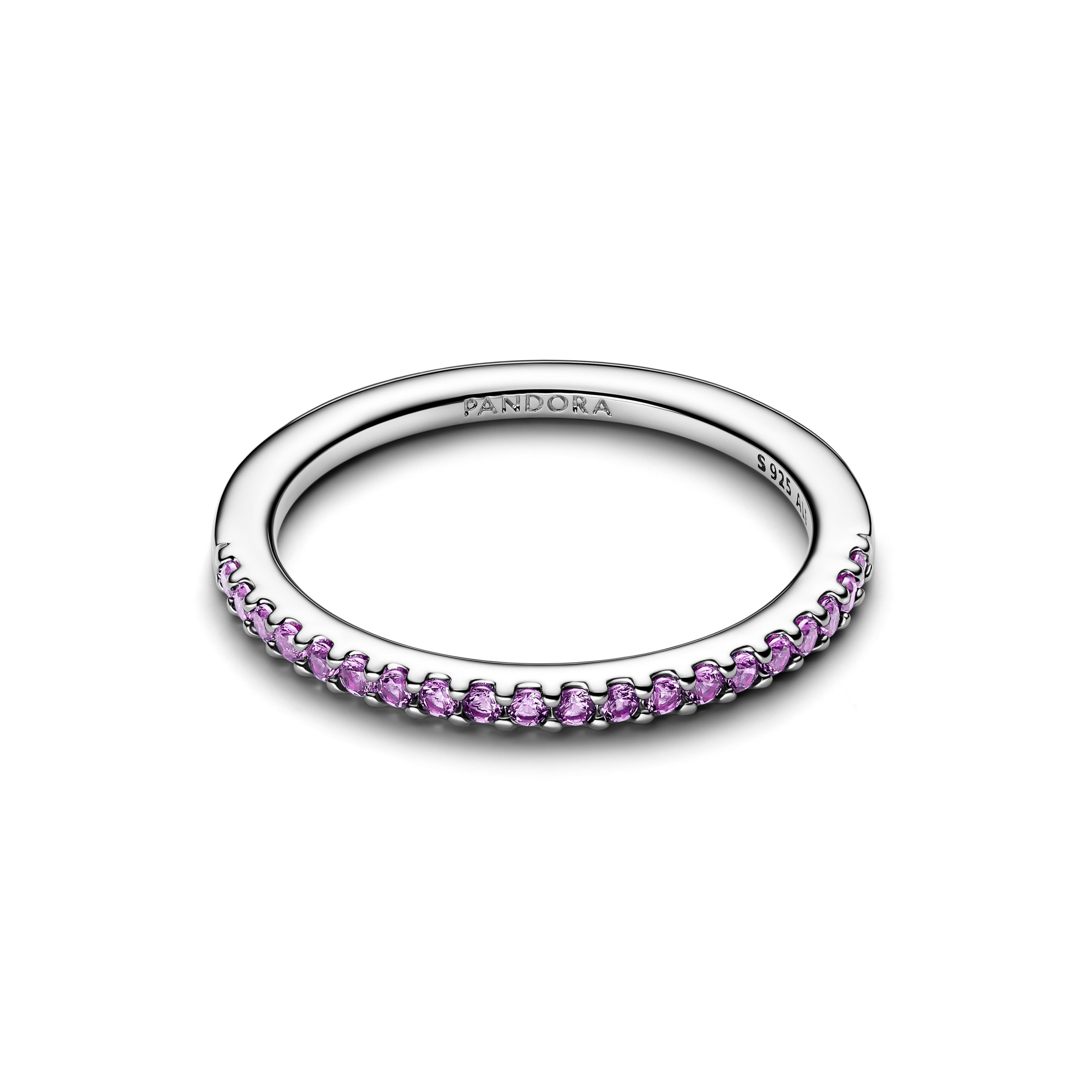 Sparkling Purple Half-Eternity Band Ring