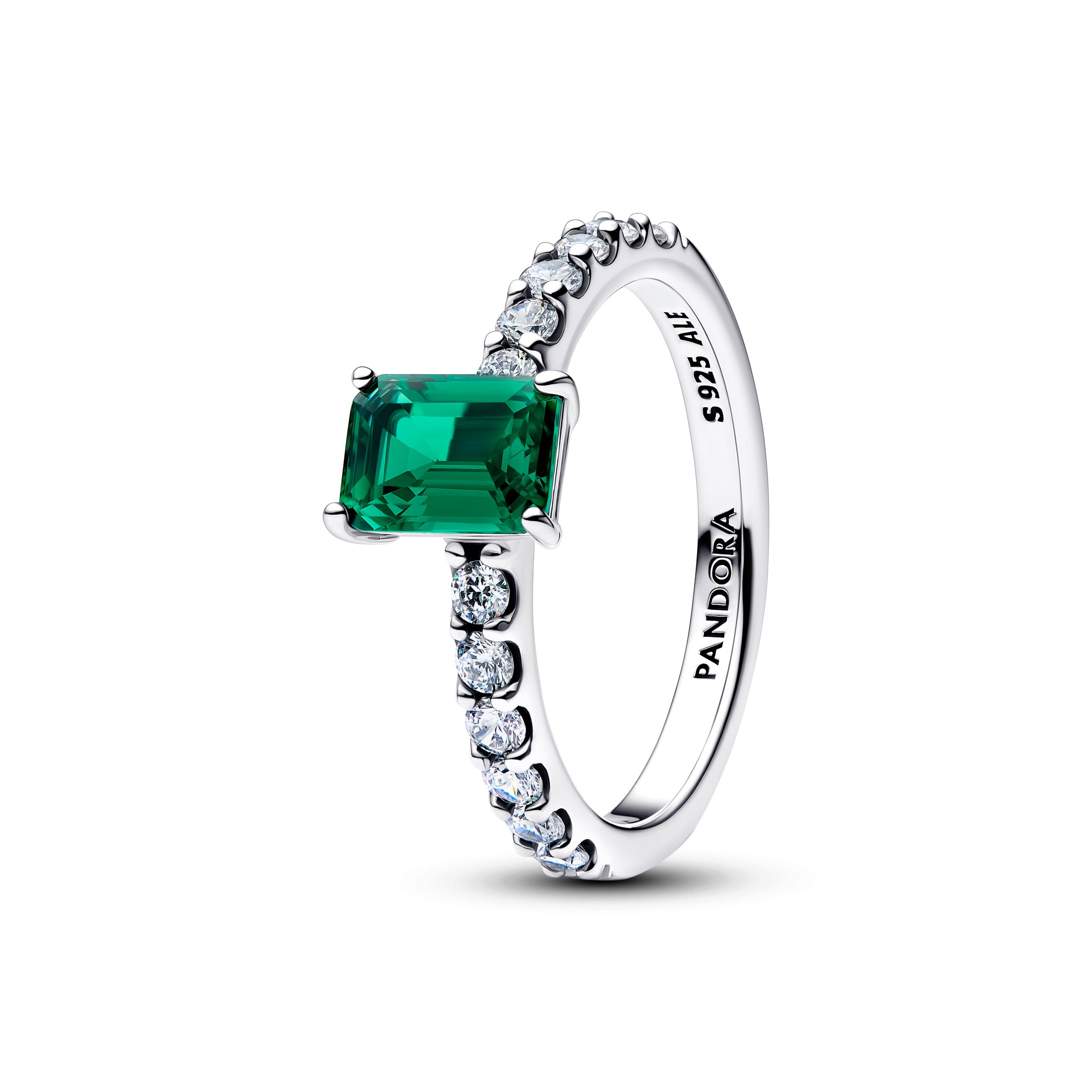 Royal Green Crystal Silver Ring