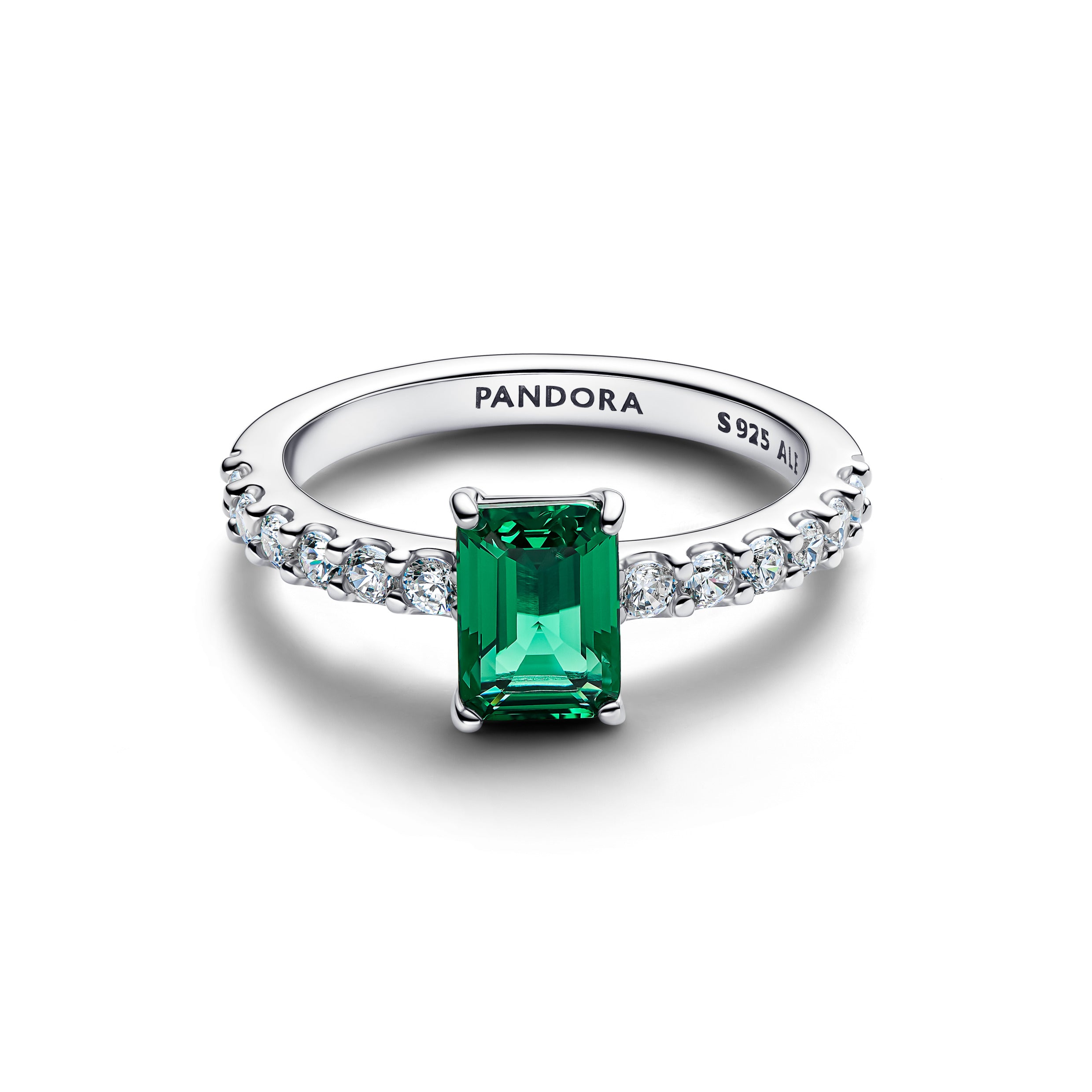 Royal Green Crystal Silver Ring
