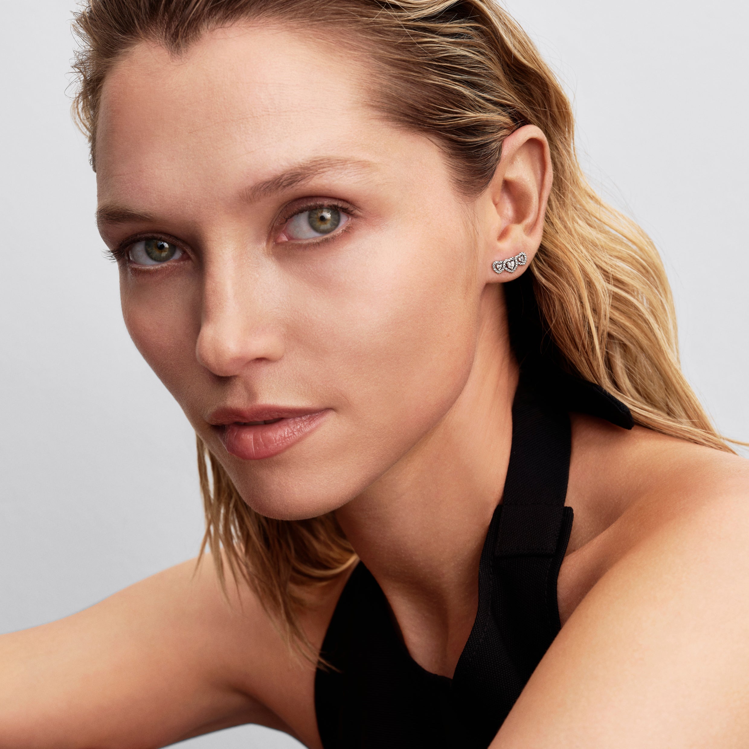 Halo Heart Trilogy Stud Earrings