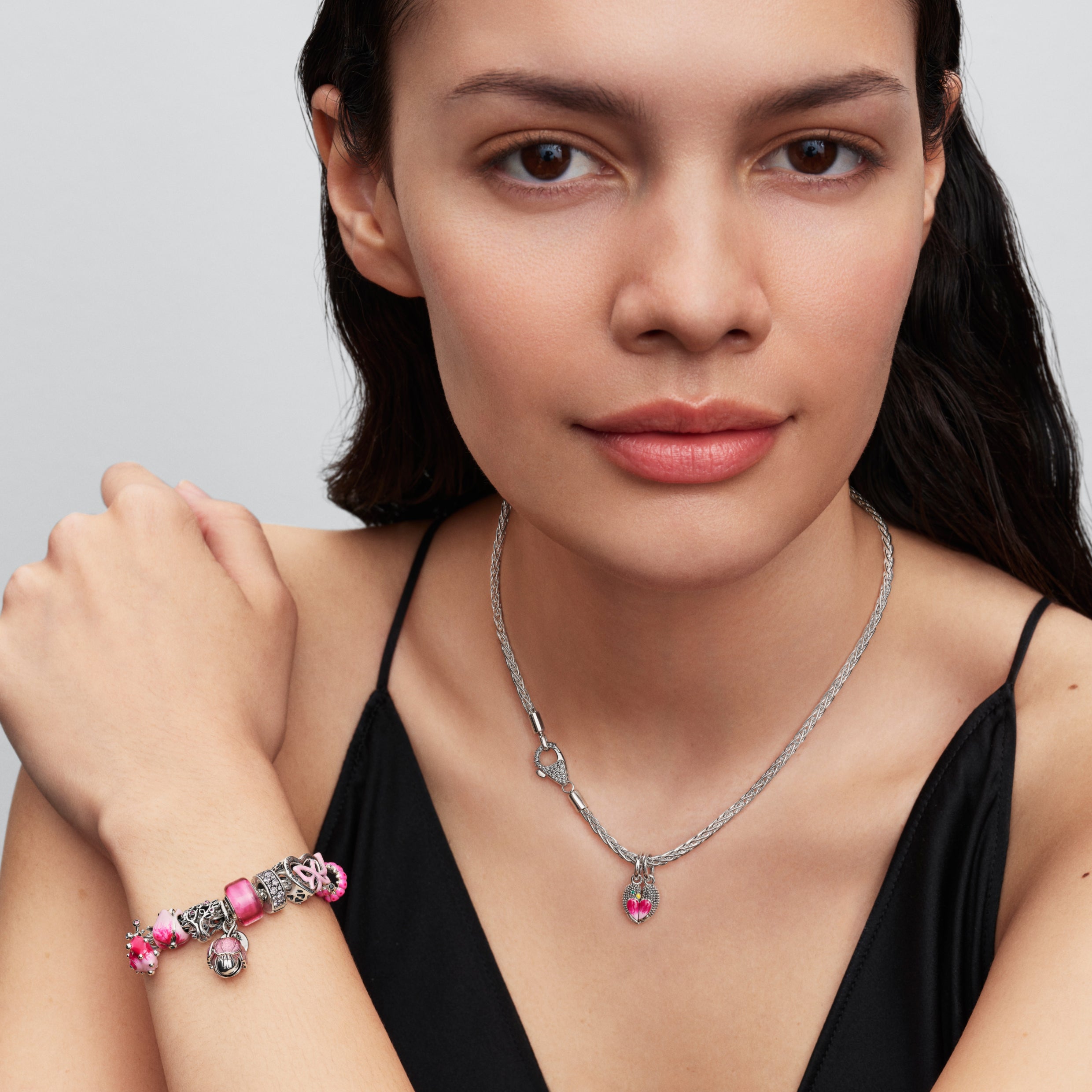 Magnetic Love Birds Silver Charm