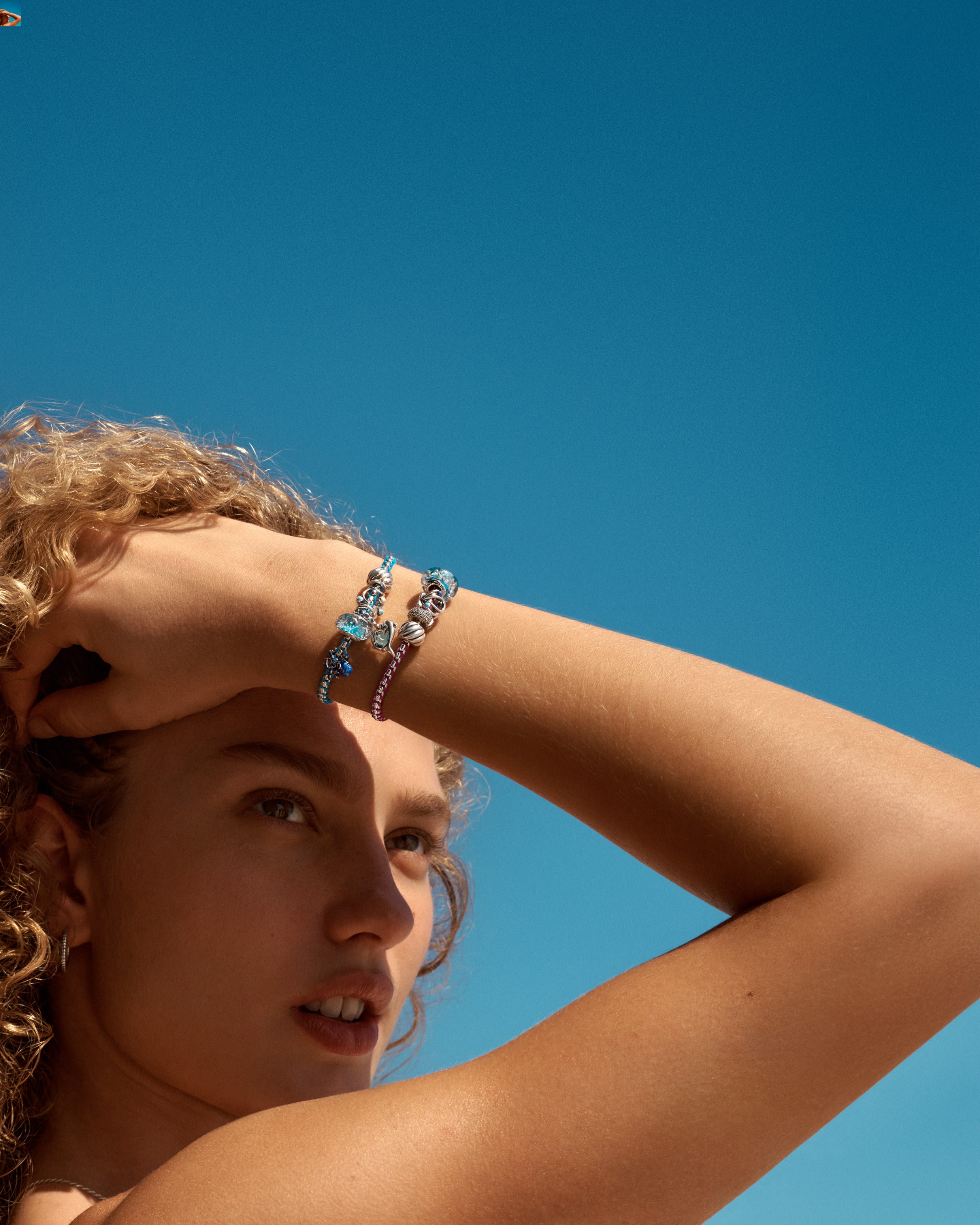 Turquoise Murano Glass & Glitter Charm
