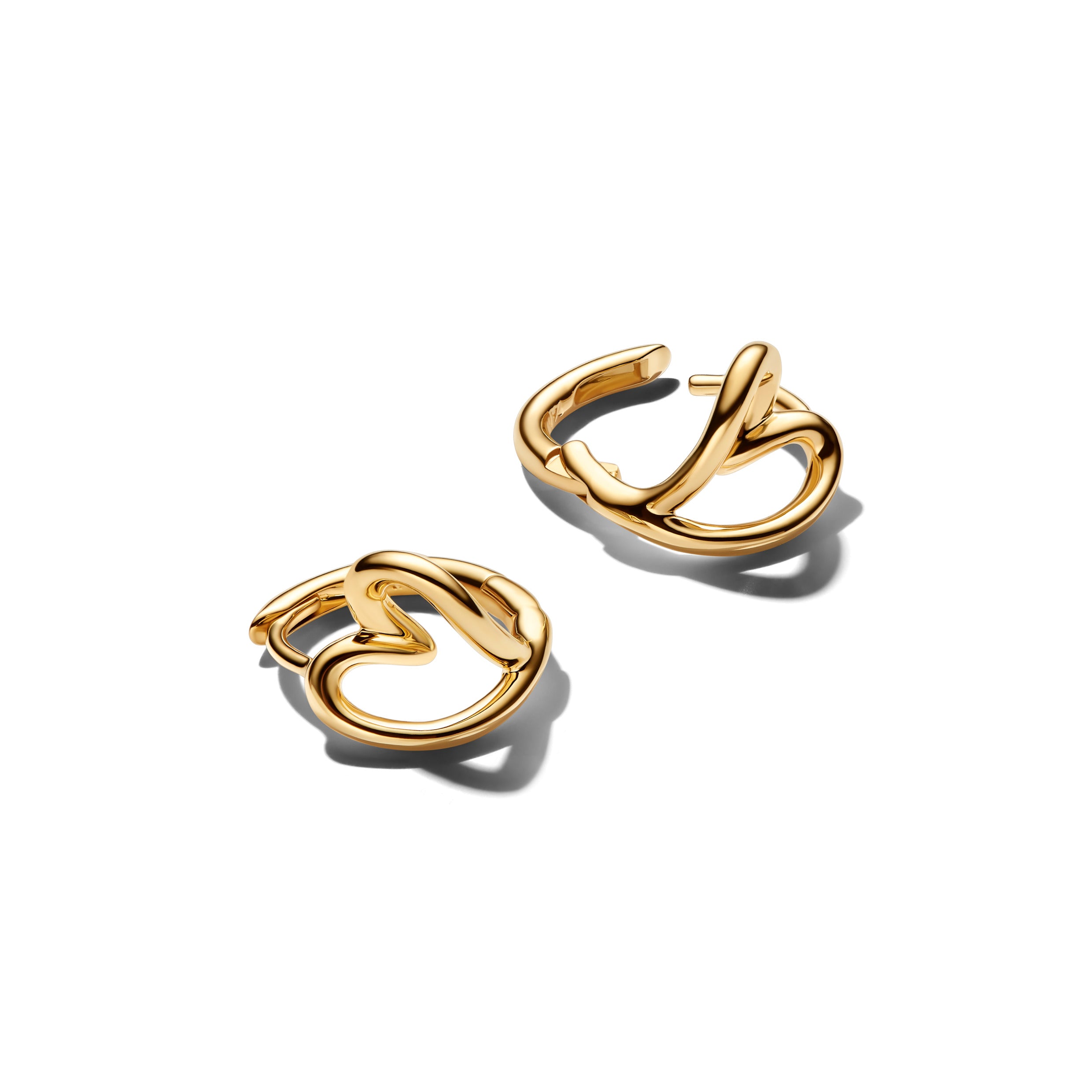 Organically Shaped Heart Small Hoop Earrings