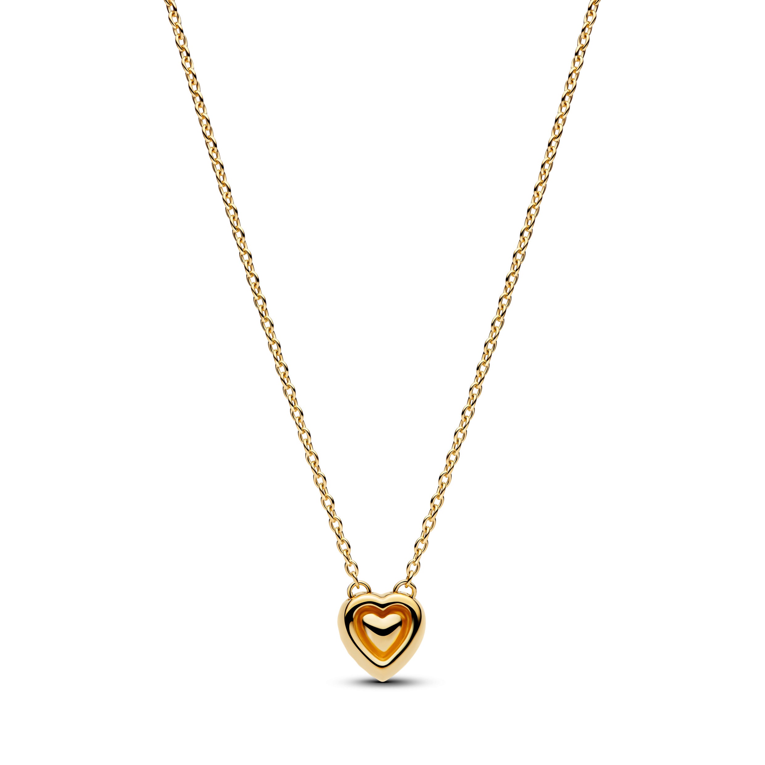 Engravable Heart Halo Collier Necklace
