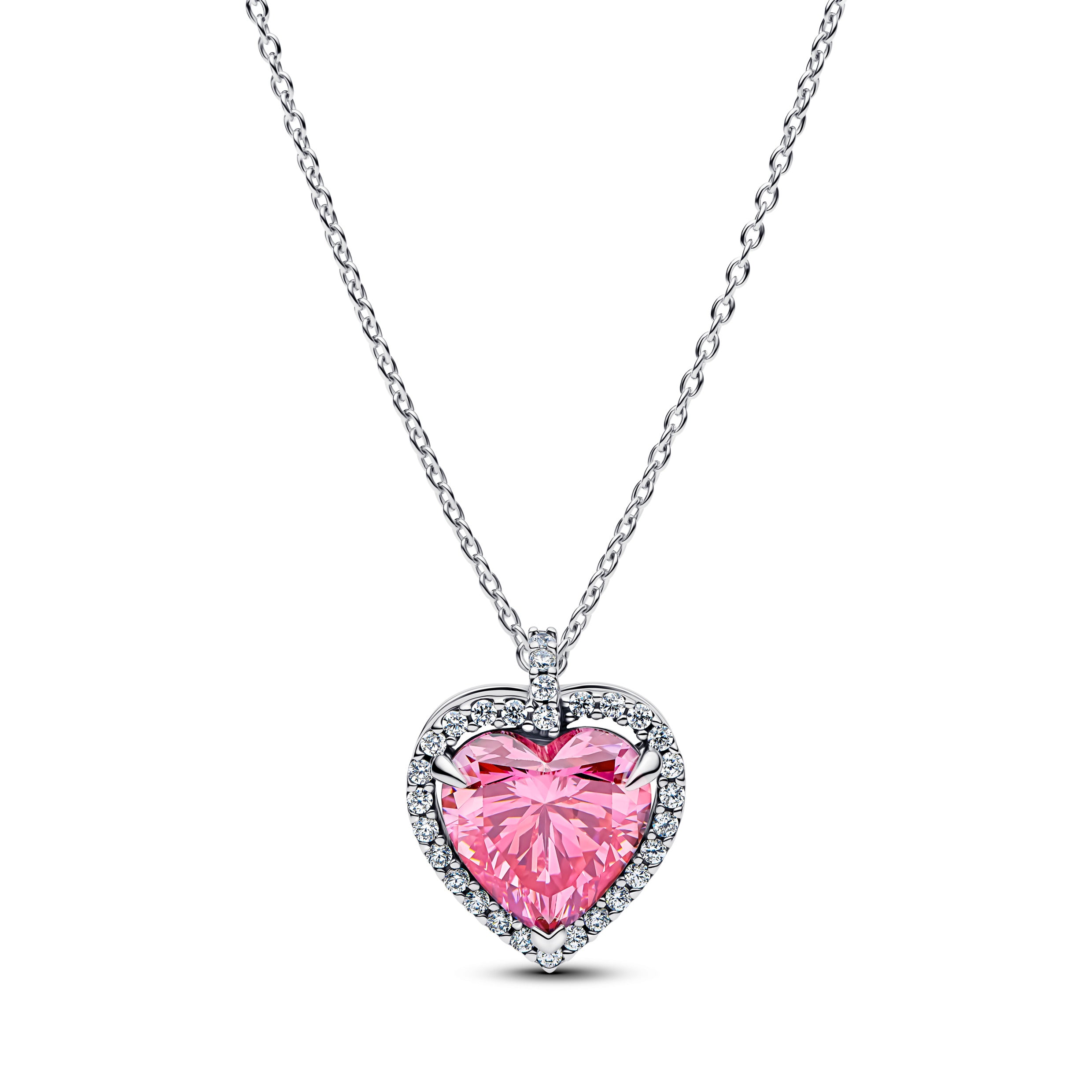 Pink Halo Heart Collier Necklace