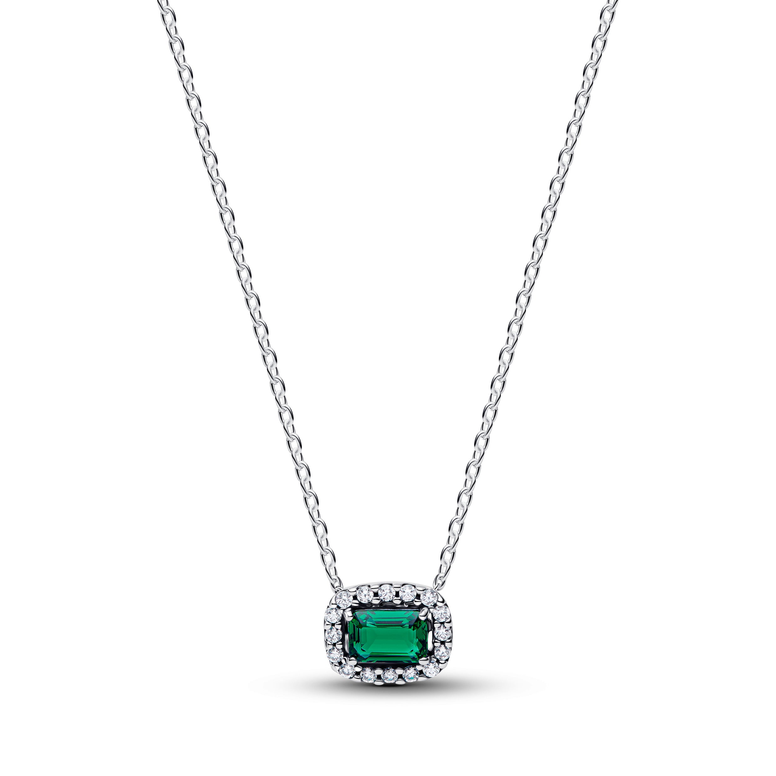 Royal Green Crystal Silver Necklace