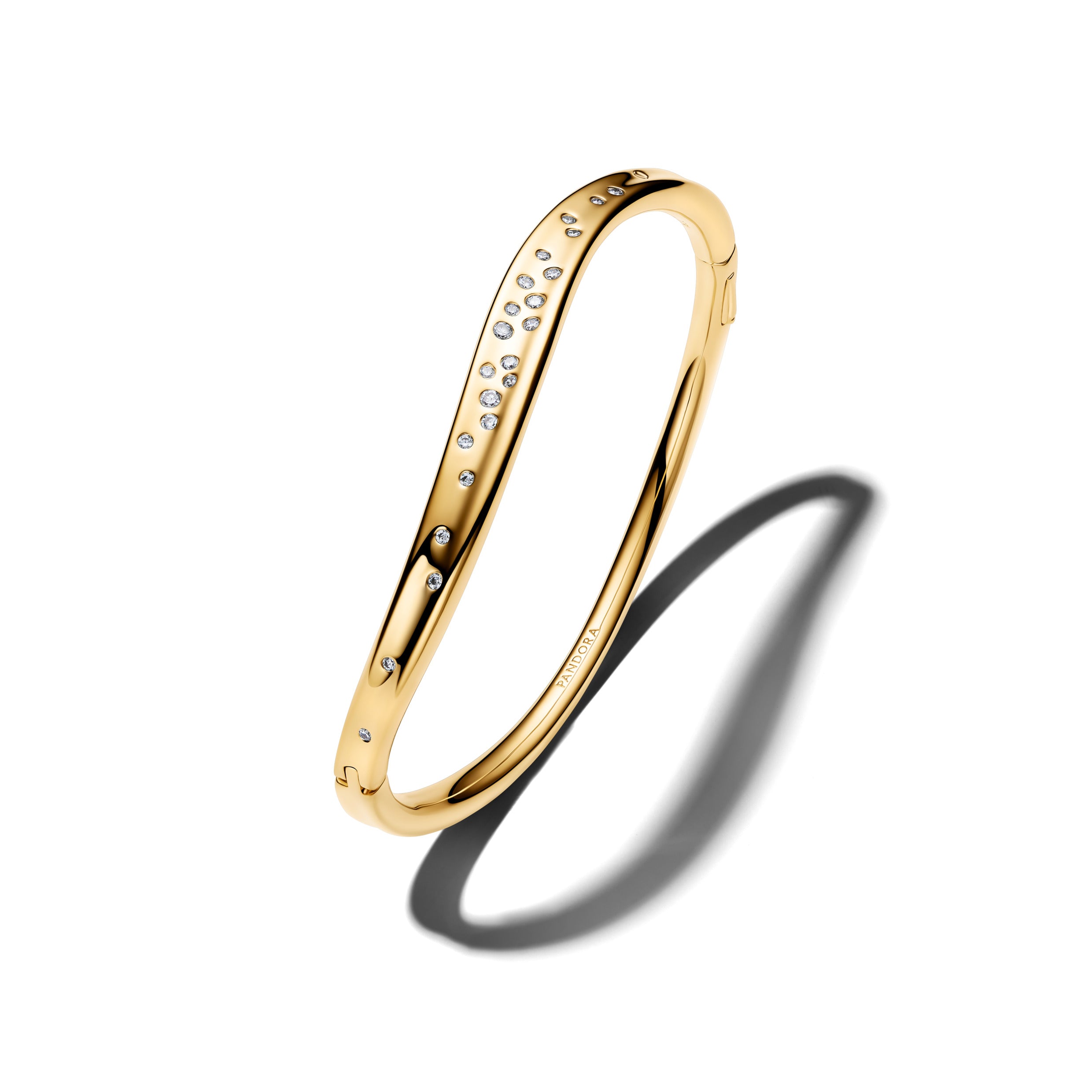 Organically Shaped Stone-Set Bangle
