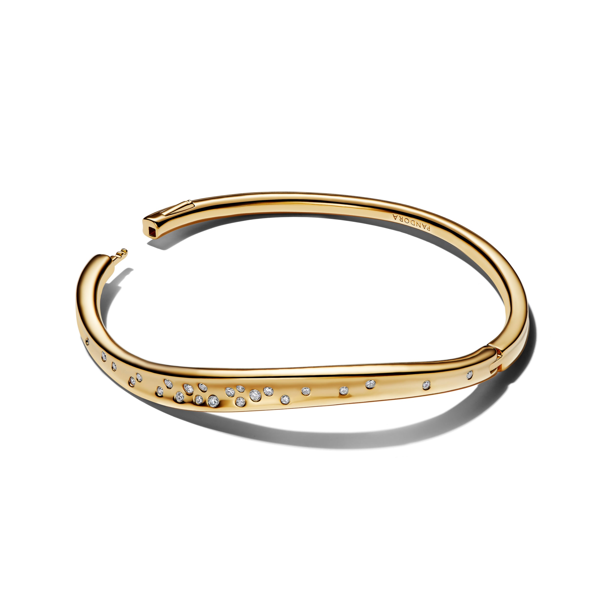 Organically Shaped Stone-Set Bangle