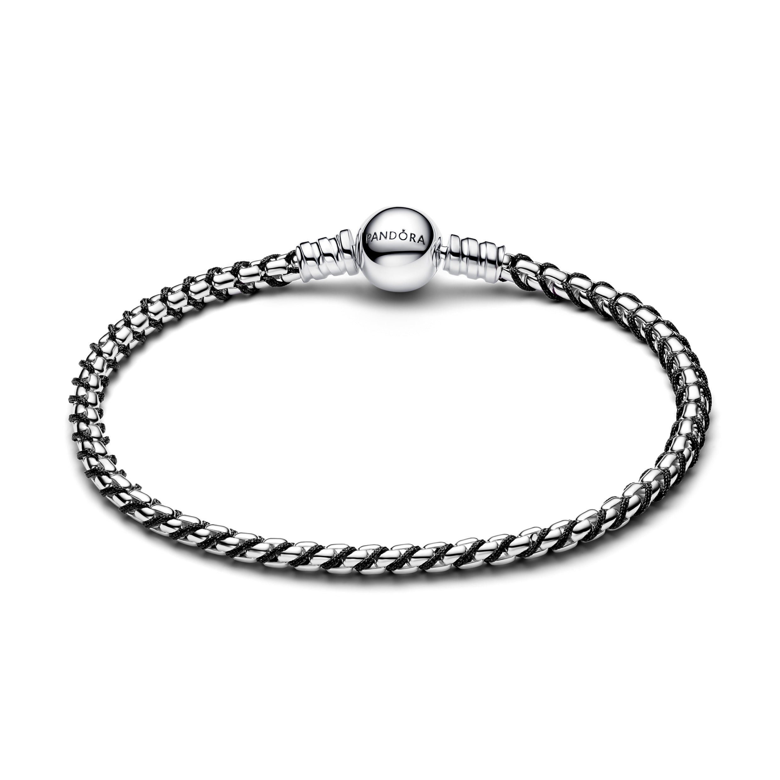Black Cord Box Chain Bracelet