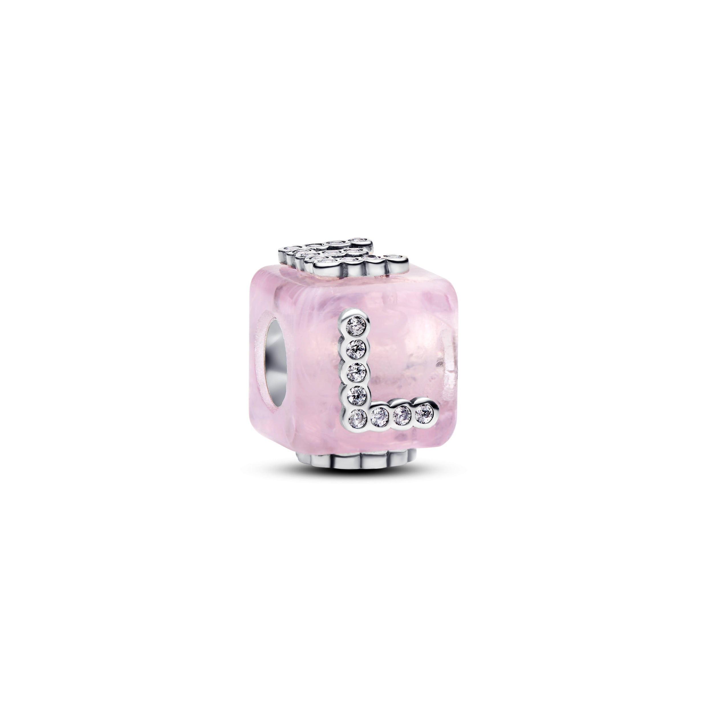 Pink Murano Glass Love Cube Charm