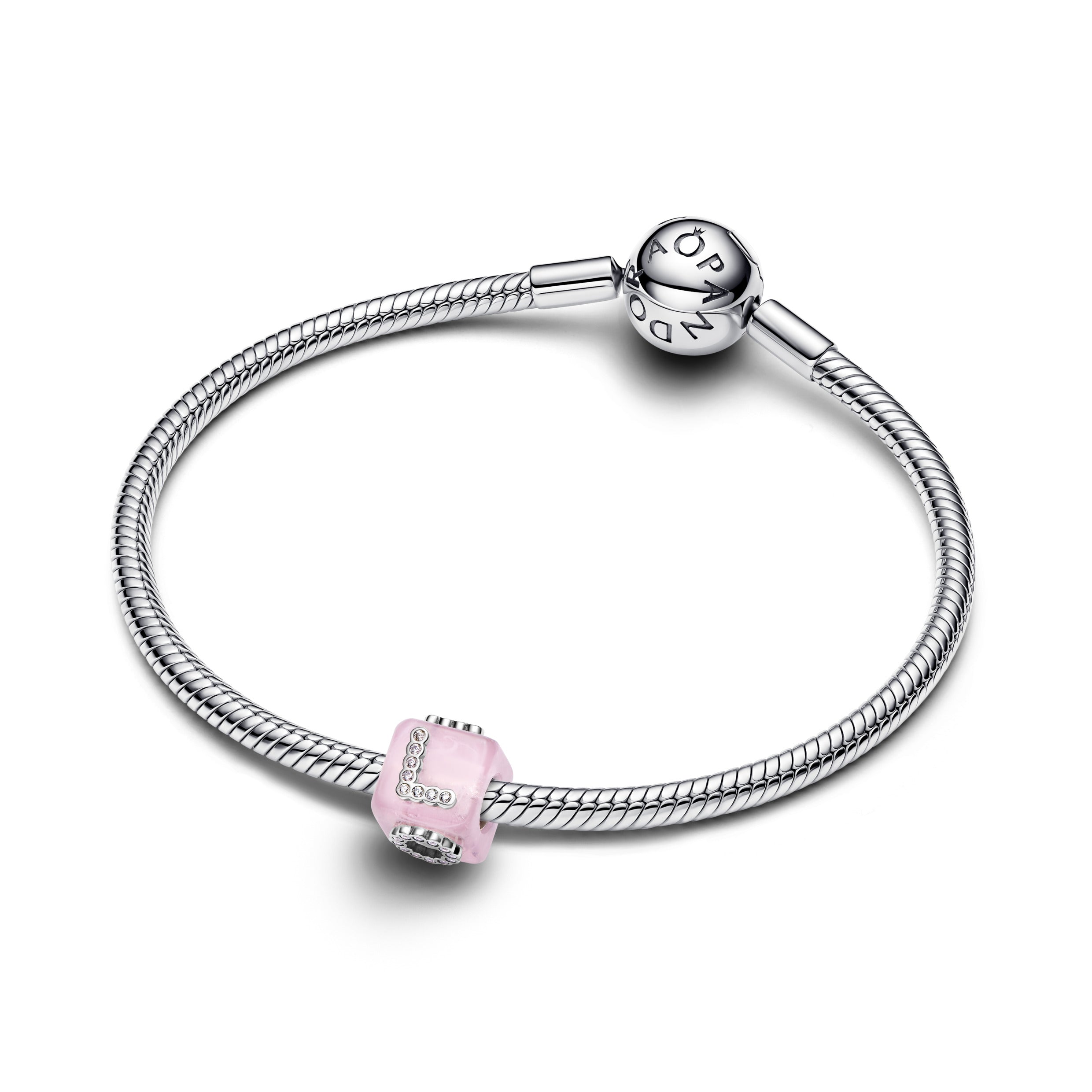 Pink Murano Glass Love Cube Charm