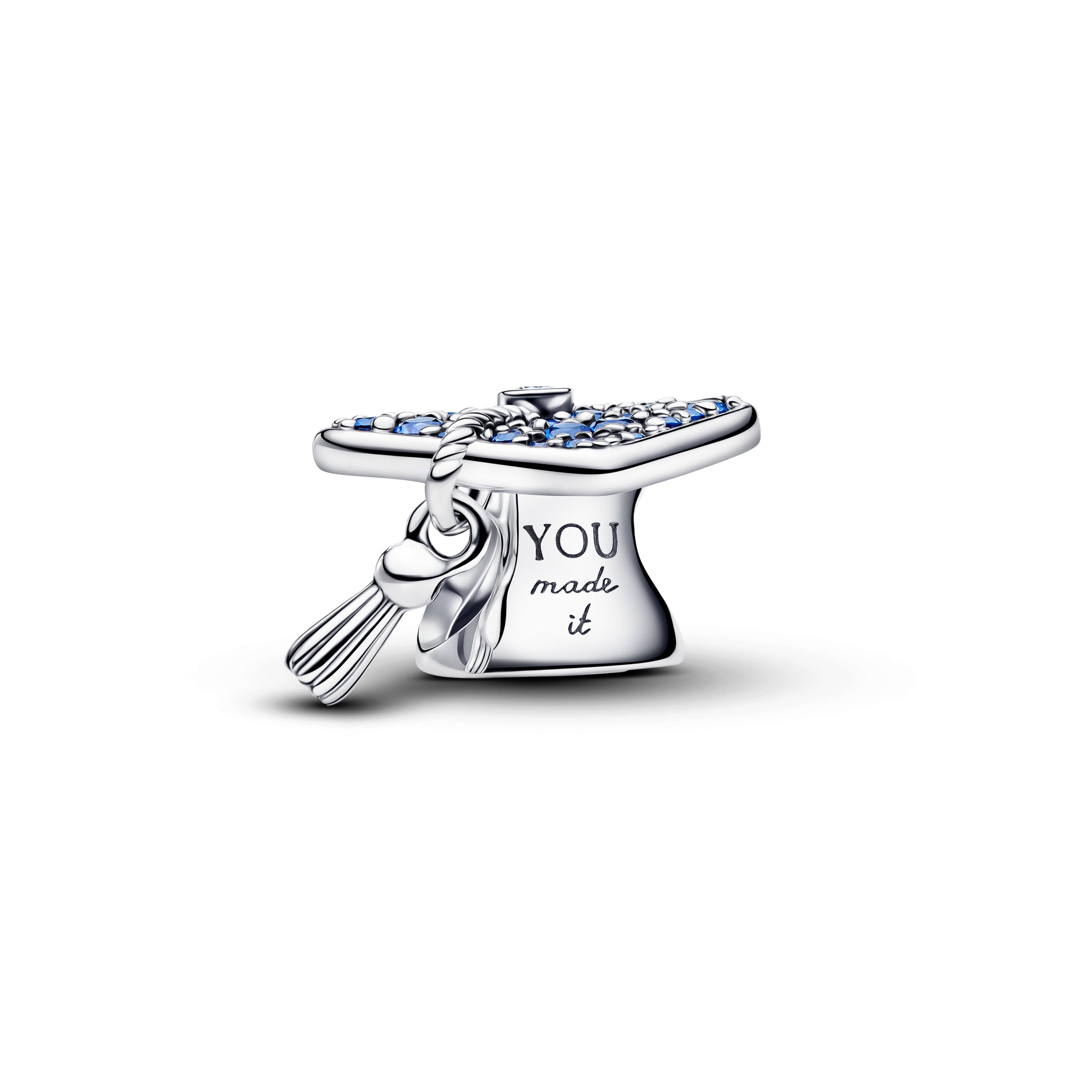Graduation Cap Silver Charm