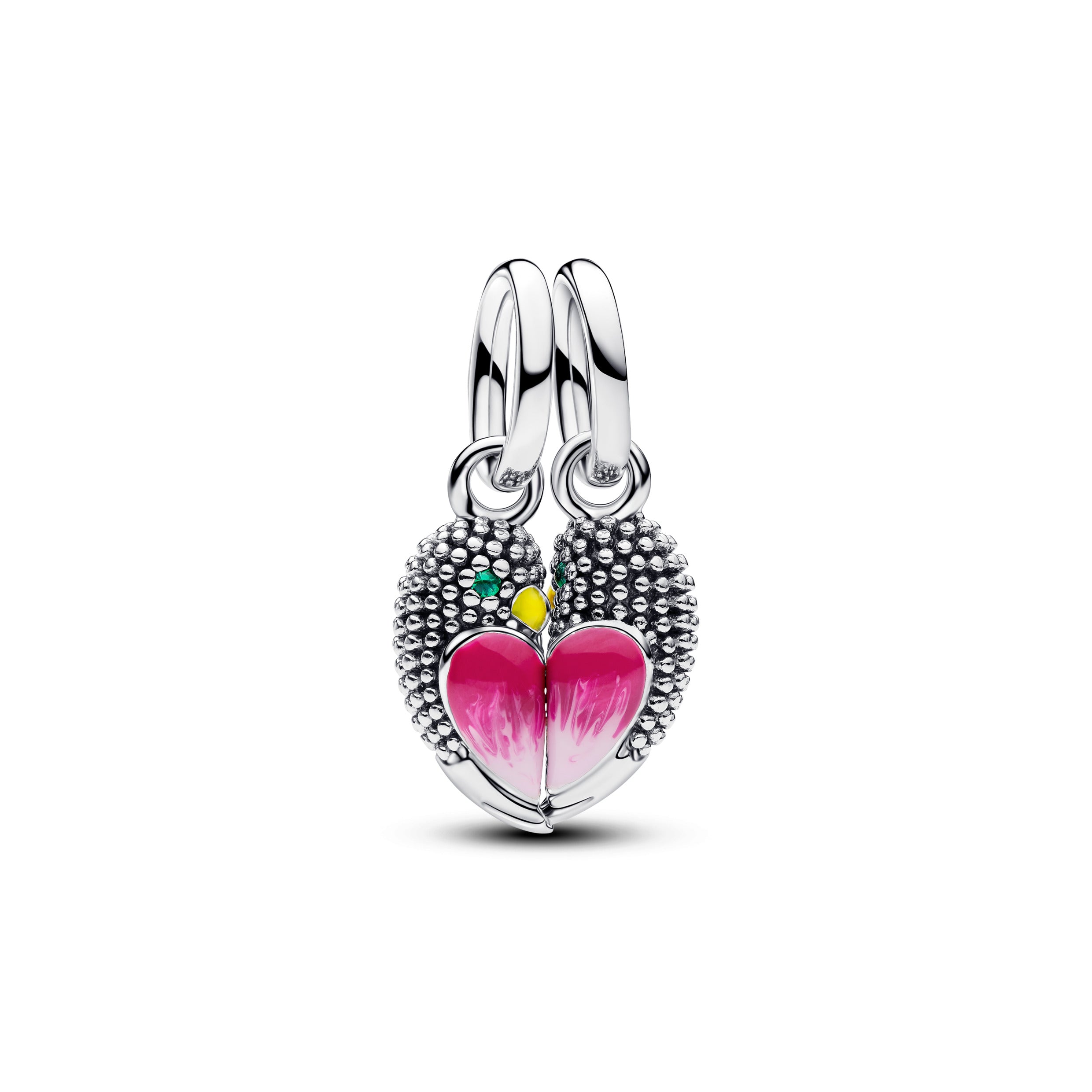 Magnetic Love Birds Silver Charm